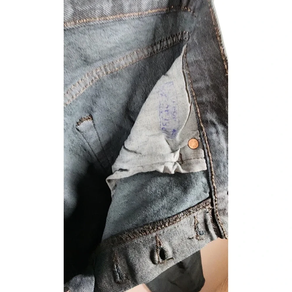 Levis 501 Jeans Mens 30x30 Blue Green Straight Leg Button Fly Original Fit Denim